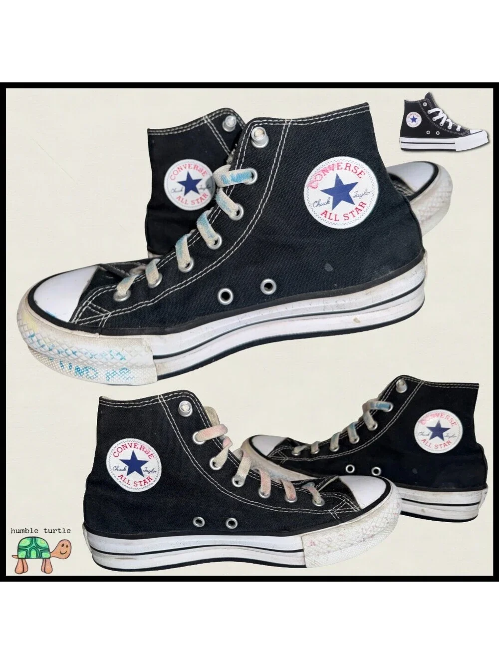 Converse Chuck Taylor All Star EVA Lift Platform Canvas High Kids Size 4 Black